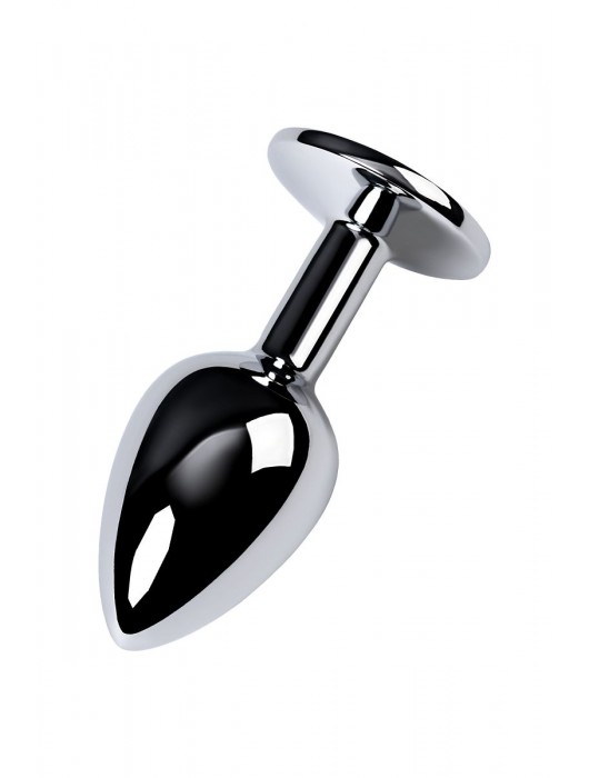 Серебристая конусовидная анальная пробка с фиолетовым кристаллом - 7 см. - ToyFa - купить с доставкой в Дзержинске