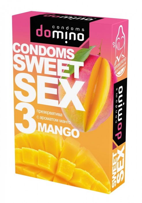 Презервативы для орального секса DOMINO Sweet Sex с ароматом манго - 3 шт. - Domino - купить с доставкой в Дзержинске