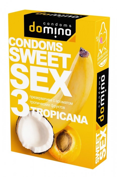 Презервативы для орального секса DOMINO Sweet Sex с ароматом тропических фруктов - 3 шт. - Domino - купить с доставкой в Дзержинске