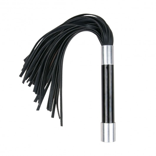 Черная плеть Easytoys Flogger With Metal Grip - 38 см. - Easy toys - купить с доставкой в Дзержинске