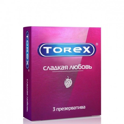 Презервативы Torex  Сладкая любовь  с ароматом клубники - 3 шт. - Torex - купить с доставкой в Дзержинске