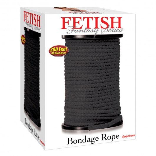 Черная веревка для связывания Bondage Rope - 60,9 м. - Pipedream - купить с доставкой в Дзержинске