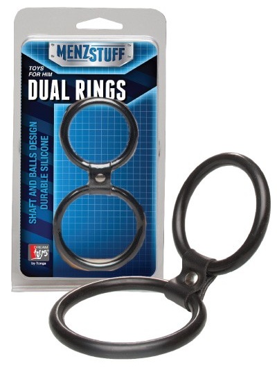 Чёрное двойное эрекционное кольцо Dual Rings Black - Dream Toys - в Дзержинске купить с доставкой