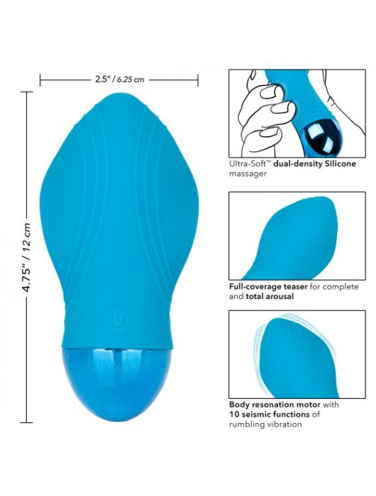 Голубой мини-вибратор Tremble Kiss - 12 см. - California Exotic Novelties