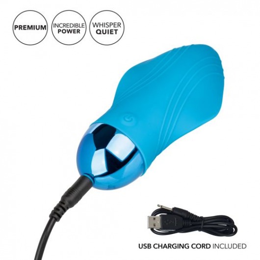 Голубой мини-вибратор Tremble Kiss - 12 см. - California Exotic Novelties