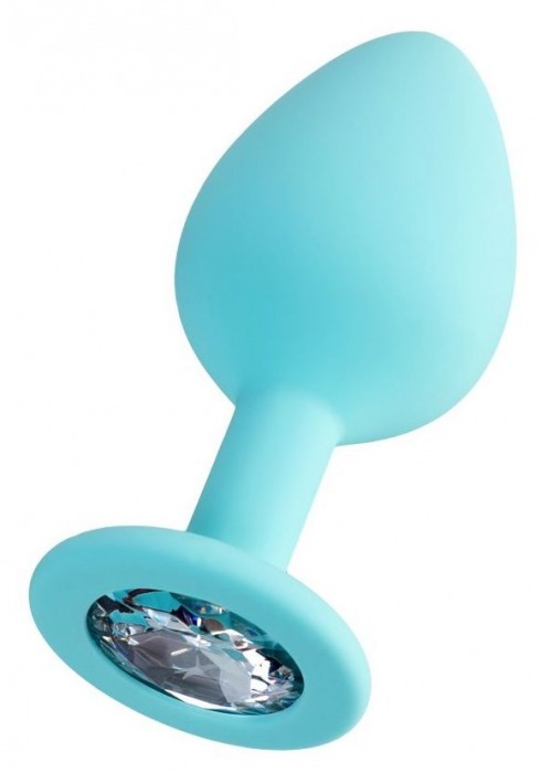 Мятная анальная втулка Brilliant с прозрачным кристаллом - 8 см. - ToyFa - купить с доставкой в Дзержинске