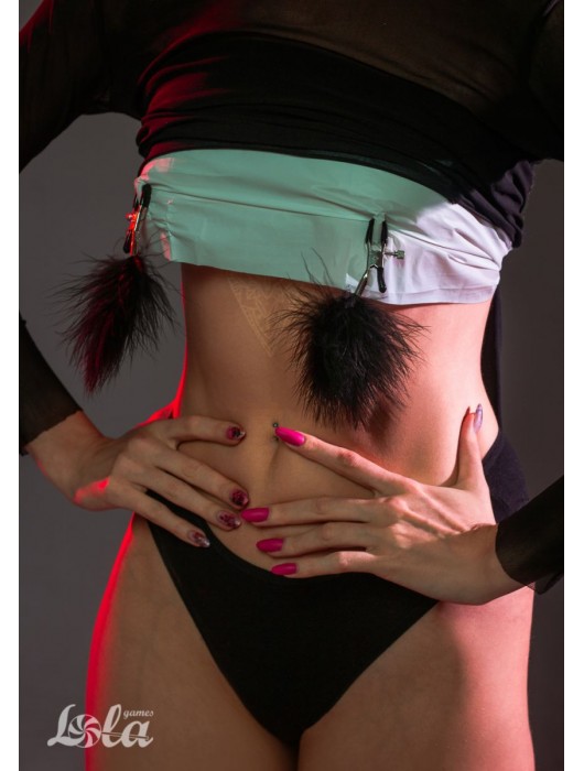 Зажимы на соски с черным пухом Euphoric - Lola Games - купить с доставкой в Дзержинске