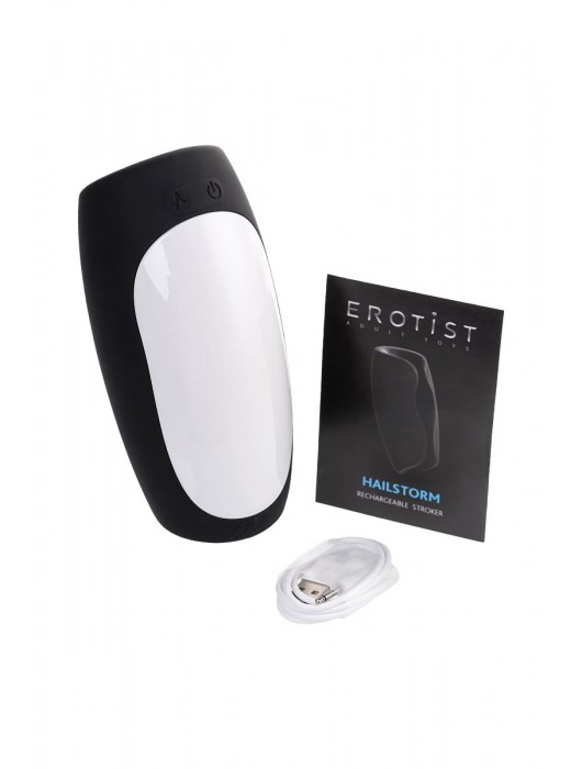 Черно-белый перезаряжаемый мастурбатор Erotist Hailstorm - Erotist Adult Toys - в Дзержинске купить с доставкой