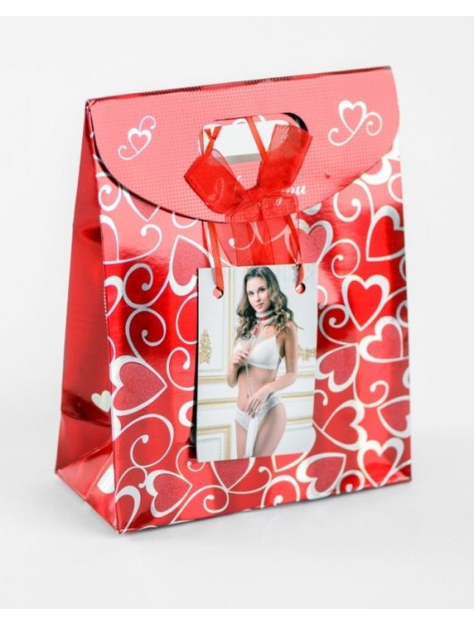 Бело-красный ошейник из натуральной кожи с нежным мехом - БДСМ Арсенал - купить с доставкой в Дзержинске