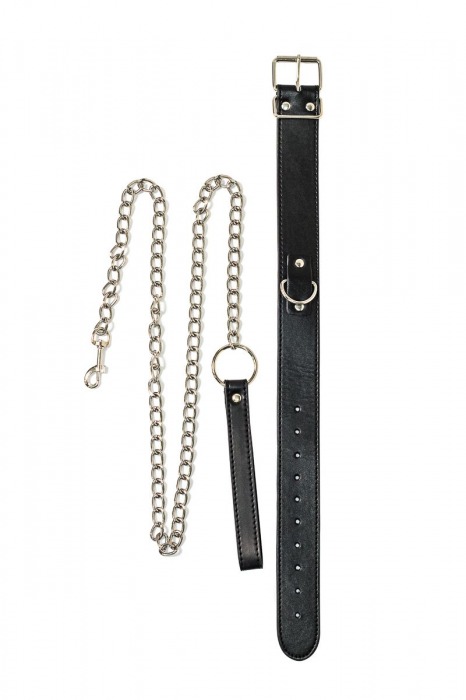 Черный ошейник с поводком Wild - Lola Games - купить с доставкой в Дзержинске