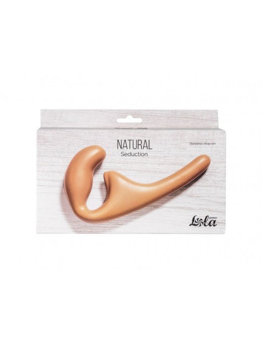 Бежевый безремневой страпон Seduction - 20,5 см. - Lola Games - купить с доставкой в Дзержинске