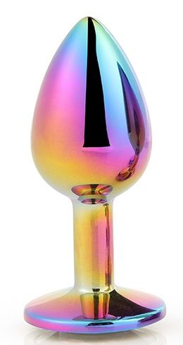 Голографическая анальная втулка с радужным кристаллом - 7,1 см. - Dream Toys - купить с доставкой в Дзержинске