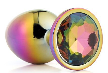 Голографическая анальная втулка с радужным кристаллом - 7,1 см. - Dream Toys - купить с доставкой в Дзержинске