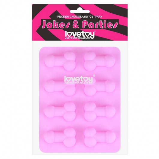 Розовая формочка для льда и шоколада Pecker Chocolate/Ice Tray - Lovetoy - купить с доставкой в Дзержинске