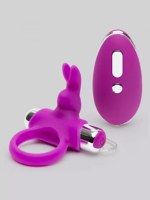 Лиловое виброкольцо с пультом ДУ Remote Control Cock Ring - Happy Rabbit - в Дзержинске купить с доставкой