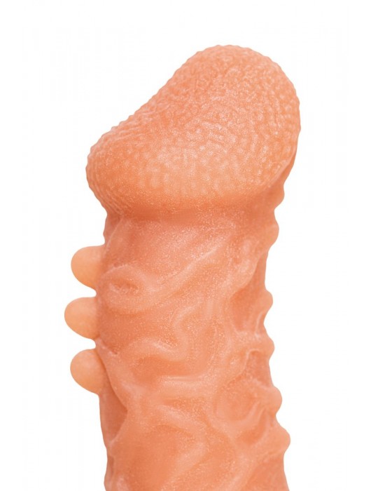 Телесная закрытая насадка с шершавой головкой Cock Sleeve Size S - 13,8 см. - KOKOS - в Дзержинске купить с доставкой