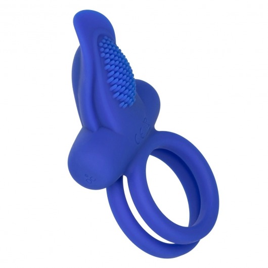 Синее перезаряжаемое эрекционное кольцо Silicone Rechargeable Dual Pleaser Enhancer - California Exotic Novelties - в Дзержинске купить с доставкой