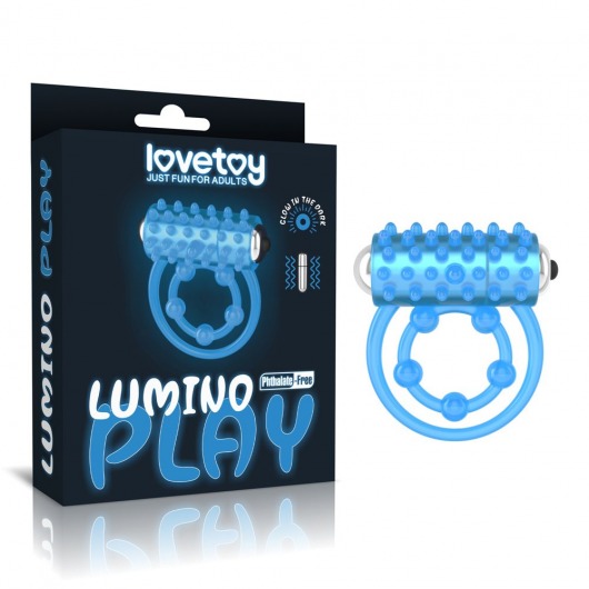 Голубое, светящееся в темноте виброкольцо Lumino Play Vibrating Penis Ring - Lovetoy - в Дзержинске купить с доставкой