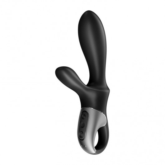 Черный анальный вибратор Heat Climax+ с функцией нагрева - 20,6 см. - Satisfyer - в Дзержинске купить с доставкой