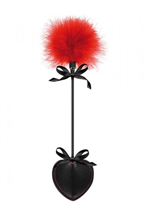 Стек с пуховкой Sweet Caress Feather Whip - 44 см. - Sweet Caress - купить с доставкой в Дзержинске