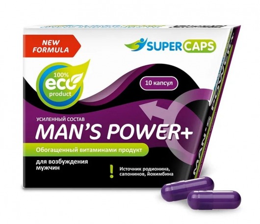 Возбуждающее средство для мужчин Mans Power plus - 10 капсул (0,35 гр.) +1 в подарок - SuperCaps - купить с доставкой в Дзержинске