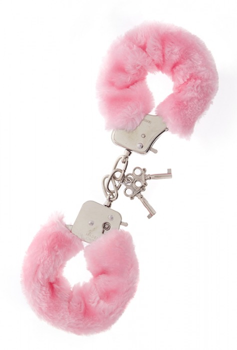 Металлические наручники с розовой меховой опушкой METAL HANDCUFF WITH PLUSH PINK - Dream Toys - купить с доставкой в Дзержинске