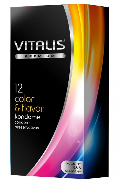 Цветные ароматизированные презервативы VITALIS PREMIUM color   flavor - 12 шт. - Vitalis - купить с доставкой в Дзержинске