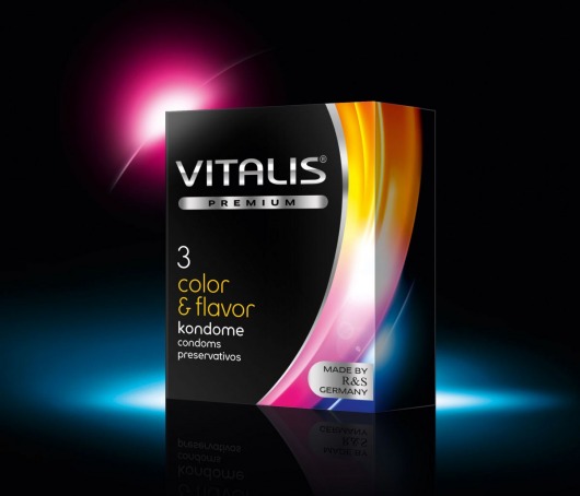 Цветные ароматизированные презервативы VITALIS PREMIUM color   flavor - 3 шт. - Vitalis - купить с доставкой в Дзержинске