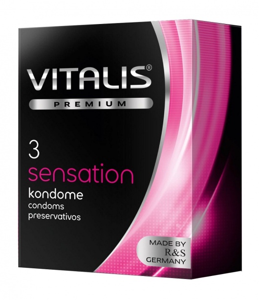 Презервативы с пупырышками и кольцами VITALIS PREMIUM sensation - 3 шт. - Vitalis - купить с доставкой в Дзержинске