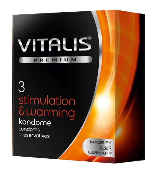 Презервативы VITALIS PREMIUM stimulation   warming с согревающим эффектом - 3 шт. - Vitalis - купить с доставкой в Дзержинске