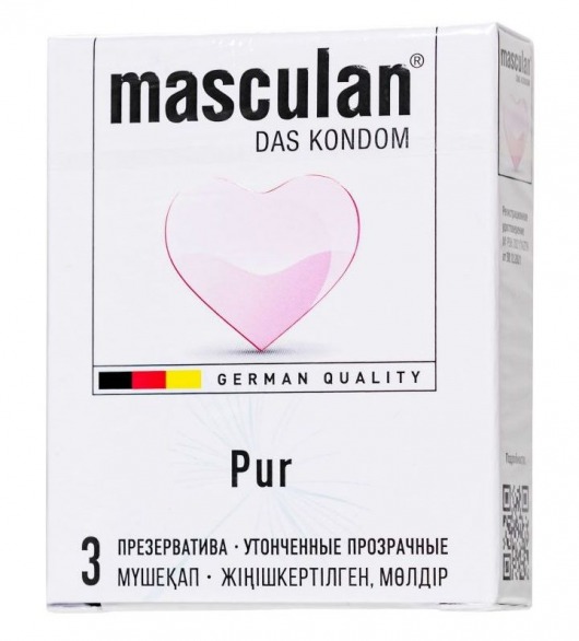 Супертонкие презервативы Masculan Pur - 3 шт. - Masculan - купить с доставкой в Дзержинске