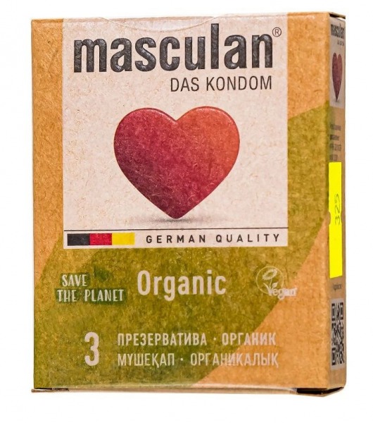 Экологически чистые презервативы Masculan Organic - 3 шт. - Masculan - купить с доставкой в Дзержинске