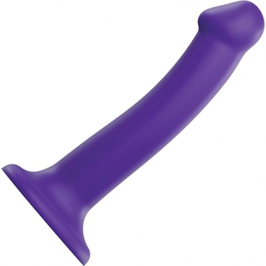 Фиолетовый фаллоимитатор-насадка Strap-On-Me Dildo Dual Density size M - 18 см. - Strap-on-me - купить с доставкой в Дзержинске