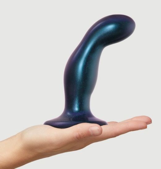 Темно-синяя насадка Strap-On-Me Dildo Plug Snaky size M - Strap-on-me - купить с доставкой в Дзержинске