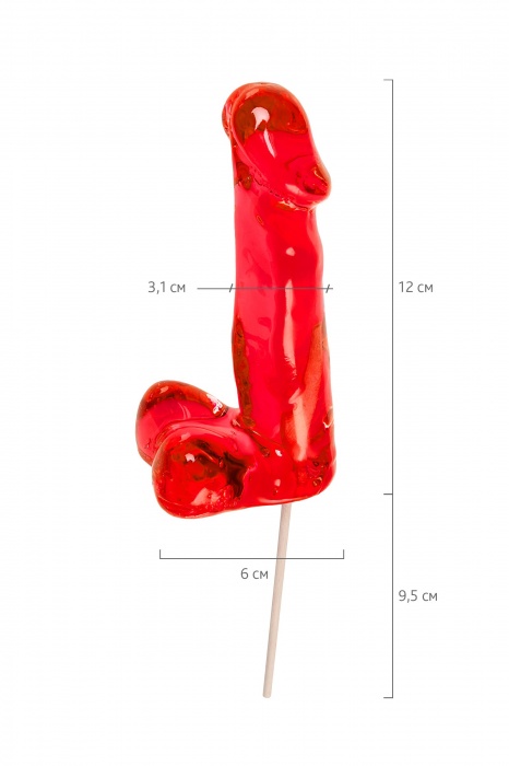 Красный леденец в форме члена со вкусом виски - 173 гр. - Sosuчki - купить с доставкой в Дзержинске