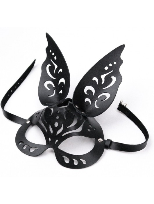 Черная ажурная маска  Зайка  с ушками - Crazy Handmade - купить с доставкой в Дзержинске