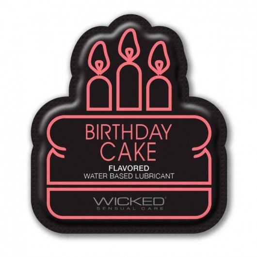 Лубрикант на водной основе со вкусом торта с кремом Wicked Aqua Birthday cake - 3 мл. - Wicked - купить с доставкой в Дзержинске