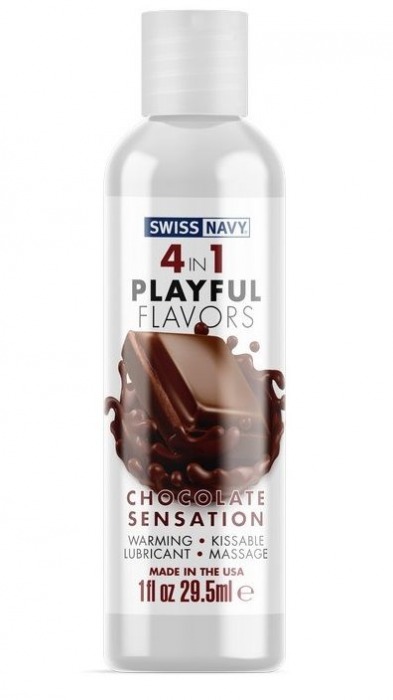 Массажный гель 4-в-1 Chocolate Sensation с ароматом шоколада - 29,5 мл. - Swiss navy - купить с доставкой в Дзержинске