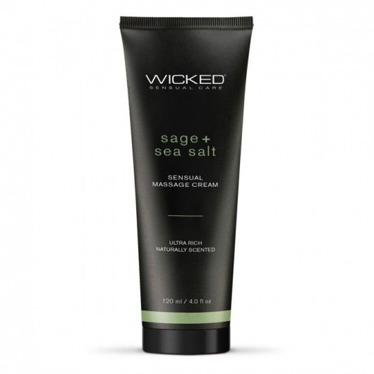 Массажный легкий крем WICKED Sage plus Sea Salt - 120 мл. - Wicked - купить с доставкой в Дзержинске