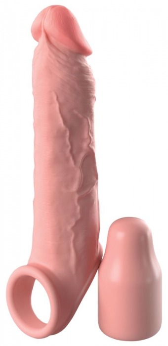 Телесная насадка-удлинитель 2 Inch Silicone X-tension with Strap - 20,3 см. - Pipedream - в Дзержинске купить с доставкой