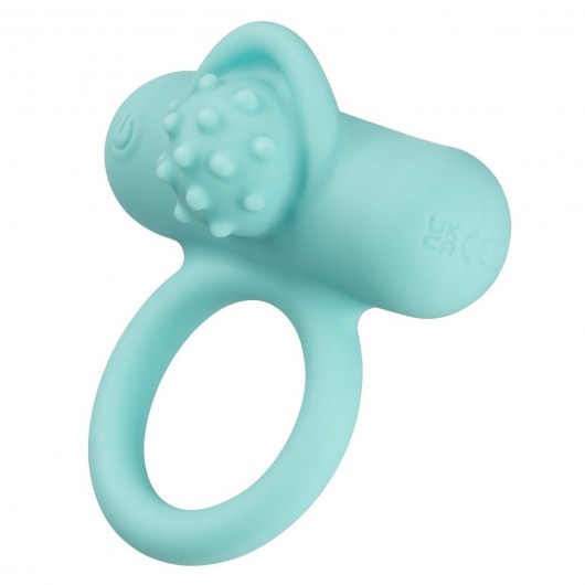 Аквамариновое эрекционное виброкольцо Silicone Rechargeable Nubby Lover’s Delight - California Exotic Novelties - в Дзержинске купить с доставкой