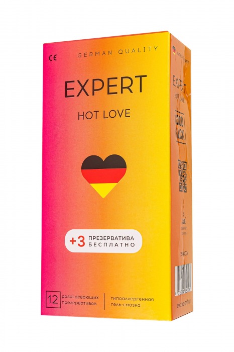 Презервативы EXPERT Hot Love с разогревающим эффектом - 12 шт.(+3 в подарок) - Expert - купить с доставкой в Дзержинске