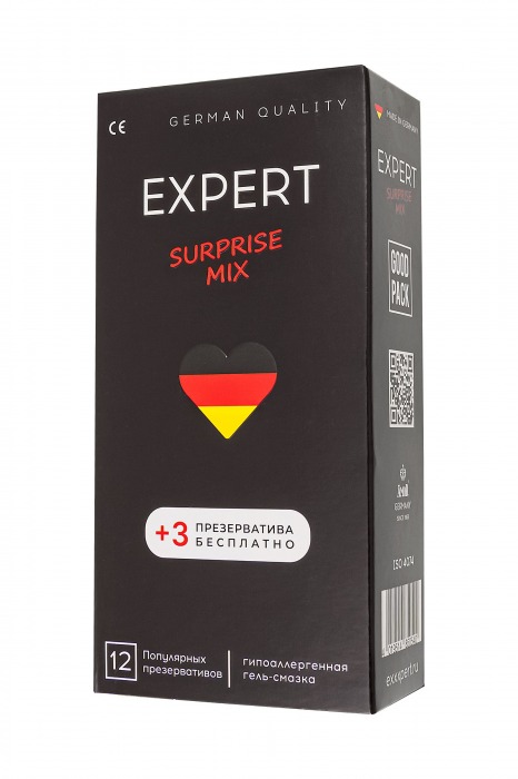 Презервативы EXPERT Surprise Mix - 12 шт.(+3 в подарок) - Expert - купить с доставкой в Дзержинске