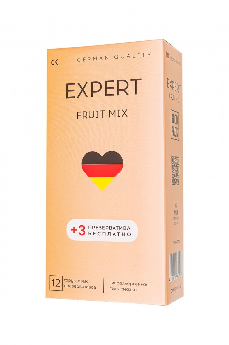 Ароматизированные презервативы EXPERT Fruit Mix - 12 шт.(+3 в подарок) - Expert - купить с доставкой в Дзержинске