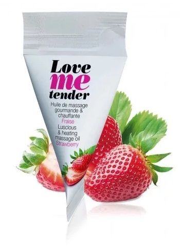 Съедобное согревающее массажное масло Love Me Tender Strawberry с ароматом клубники - 10 мл. - Love to Love - купить с доставкой в Дзержинске