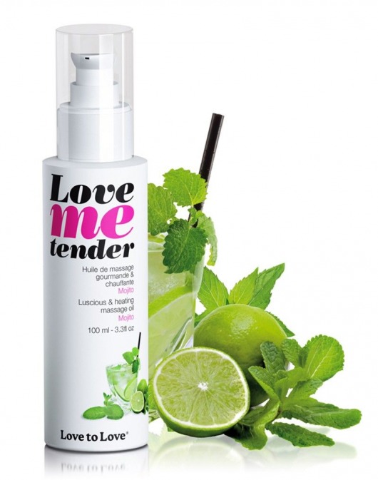 Съедобное согревающее массажное масло Love Me Tender Mojito с ароматом мохито - 100 мл. - Love to Love - купить с доставкой в Дзержинске