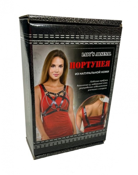 Портупея из натуральной кожи с цепочками - БДСМ Арсенал - купить с доставкой в Дзержинске