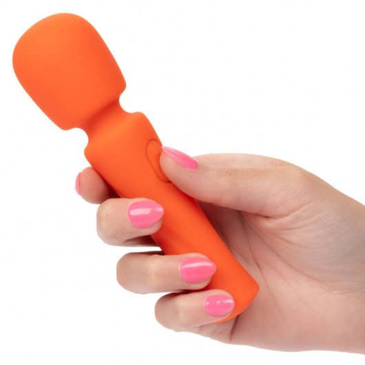 Оранжевый вибромассажер Stella Liquid Silicone Mini Massager - 14,5 см. - California Exotic Novelties