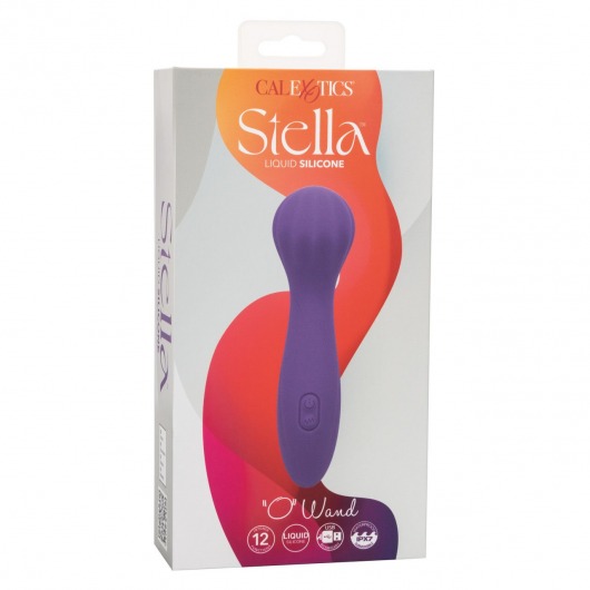 Фиолетовый вибромассажер Stella Liquid Silicone “O” Wand - 17,75 см. - California Exotic Novelties