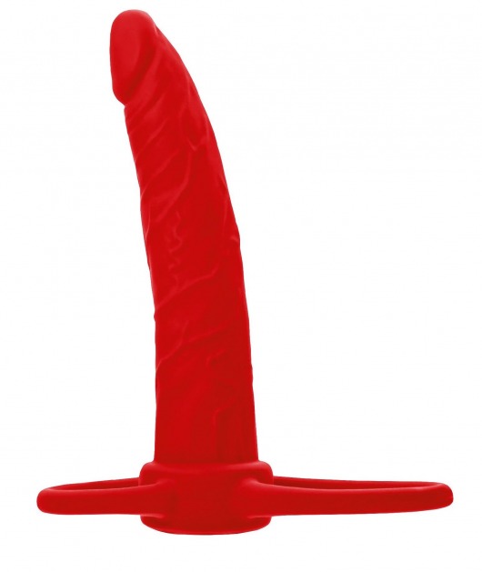 Красная насадка на пенис для двойного проникновения Black Red - 16,5 см. - ToyFa - купить с доставкой в Дзержинске